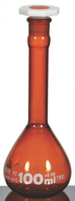 Picture of Glassco Class A Amber Glass Certified Volumetric Flasks