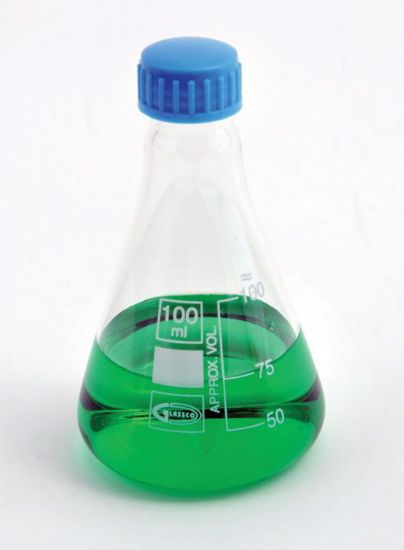Picture of United Scientific Screw Cap Glass Erlenmeyer Flasks - FG5021-100