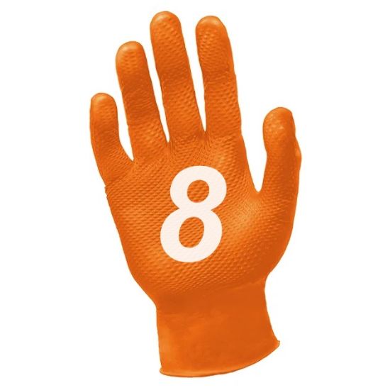 Picture of Ronco Octopus Grip™ 8.0mil Orange Nitrile Gloves - 788S