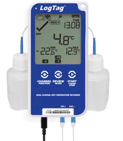 Picture of LogTag UTRED30-WIFI Multi-Trip Dual-Channel LCD WiFi Temperature Data Logger Kit